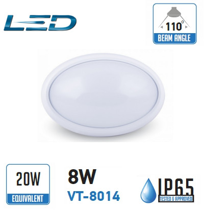 Plafoniera LED Ovale Bianca 8w Luce Natura